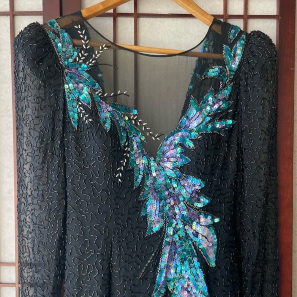 Long Vintage Sequin Rodeo Queen Gown